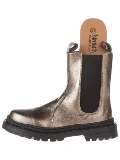 Leder-Chelsea-Boots in Gold