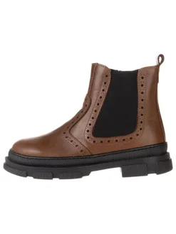 Leder-Chelsea-Boots in Hellbraun