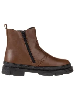 Leder-Chelsea-Boots in Hellbraun