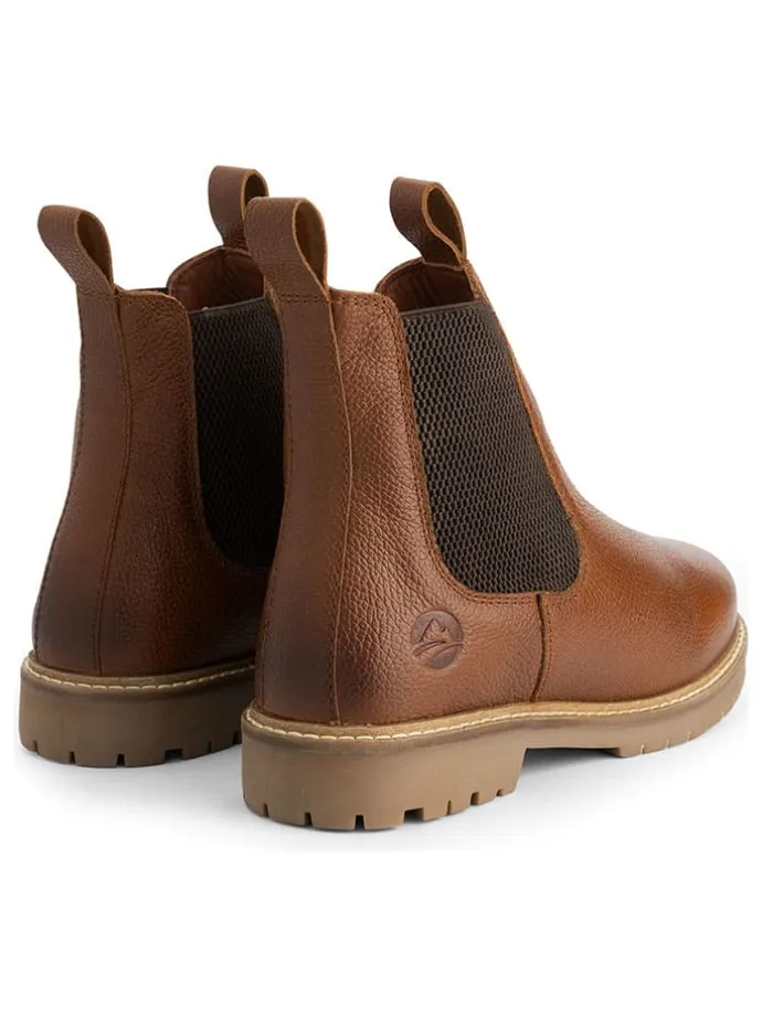 Leder-Chelsea-Boots in Hellbraun