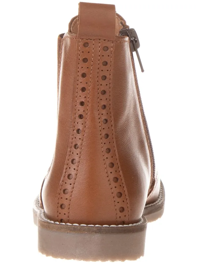 Leder-Chelsea-Boots in Hellbraun