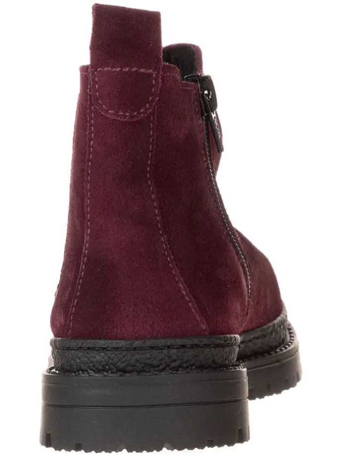 Leder-Chelsea-Boots in Rot