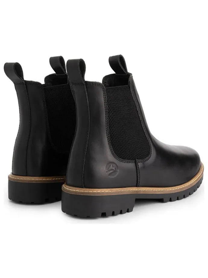 Leder-Chelsea-Boots in Schwarz