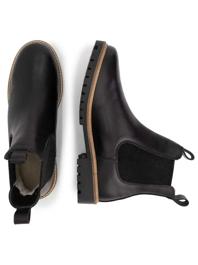 Leder-Chelsea-Boots in Schwarz