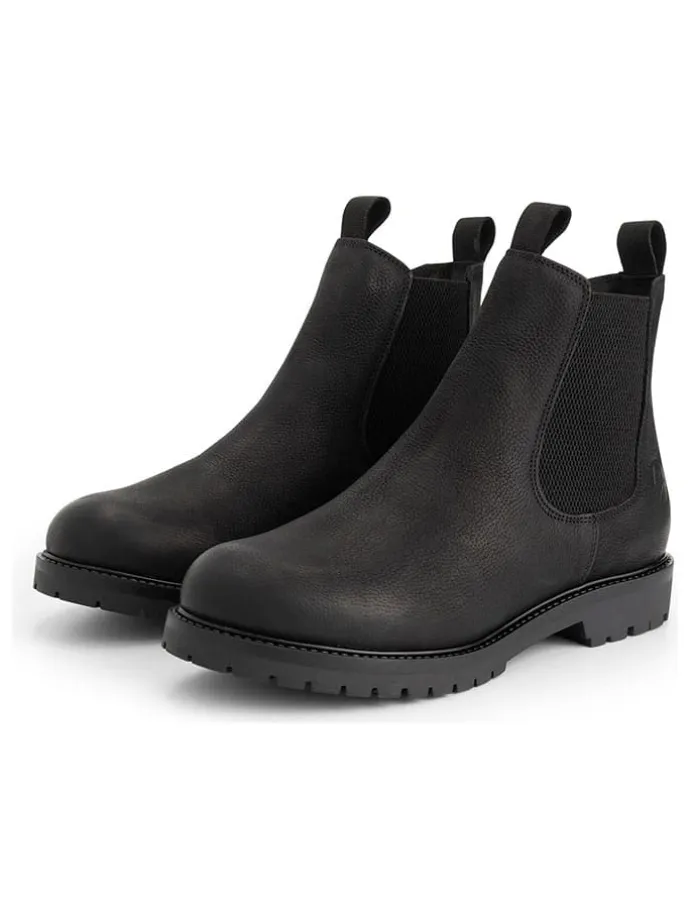 Leder-Chelsea-Boots in Schwarz