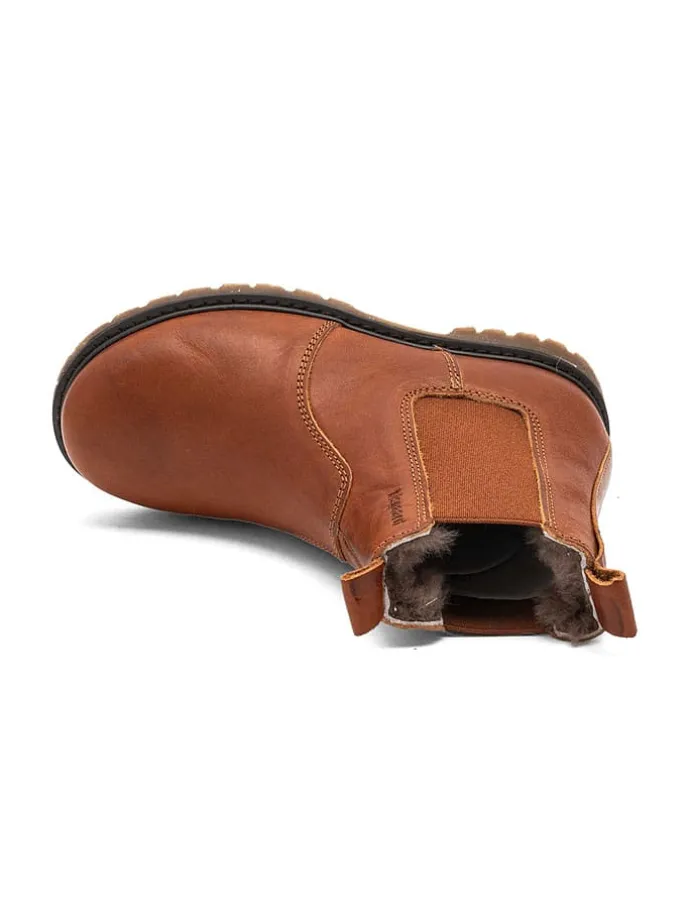 Leder-Chelsea-Boots "Neel" in Hellbraun