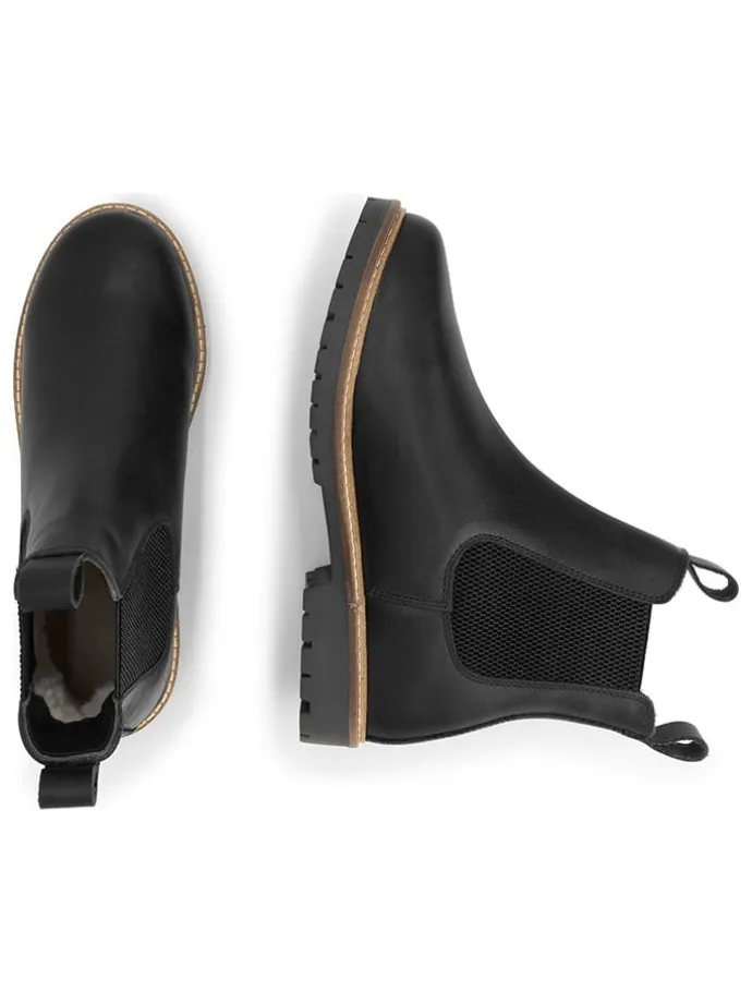 Leder-Chelsea-Boots "Ringsaker" in Schwarz