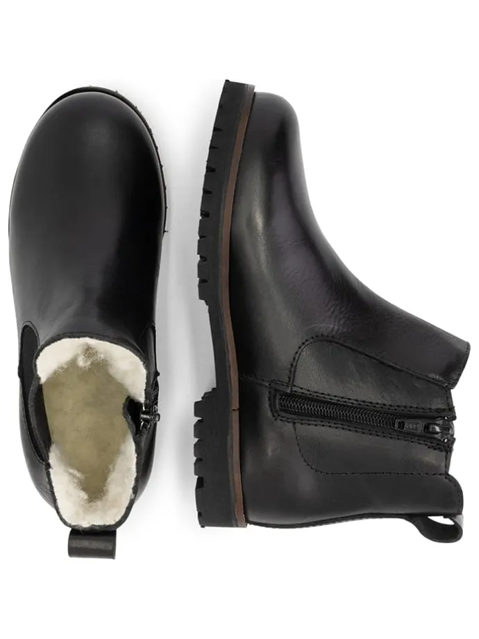 Leder-Chelsea-Boots "Sel" in Schwarz