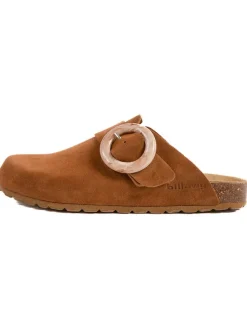 Leder-Clogs in Hellbraun