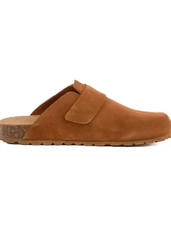 Leder-Clogs in Hellbraun