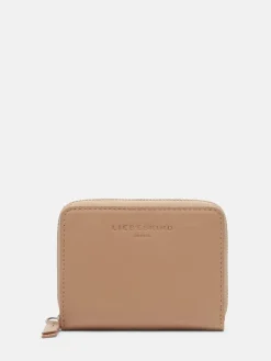 Leder-Geldbörse "Alexis M" in Beige - (B)11 x (H)8,5 x (T)3 cm