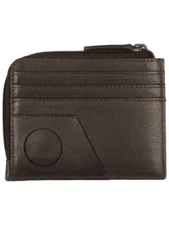 Leder-Geldbörse "Bela" in Braun - (B)11 x (H)7 cm