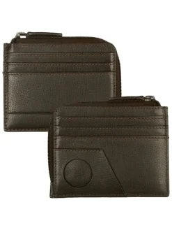 Leder-Geldbörse "Bela" in Braun - (B)11 x (H)7 cm