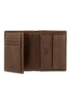 Leder-Geldbörse "Bilbao" in Braun - (B)10 x (H)12,7 x (T)1,5 cm