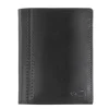Leder-Geldbörse "Bilbao" in Schwarz - (B)10 x (H)12,7 x (T)1,5 cm