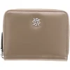 Leder-Geldbörse "Black tie" in Hellbraun - (B)12 x (H)10 x (T)2 cm