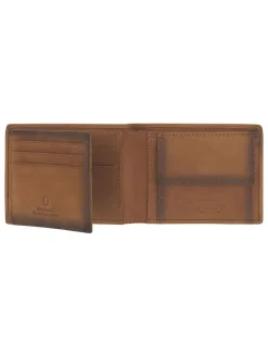 Leder-Geldbörse "Dallas" in Cognac - (B)11 x (H)8,7 x (T)1,5 cm