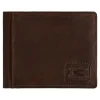 Leder-Geldbörse "Dust" in Dunkelbraun - (B)12 x (H)10 x (T)1,5 cm