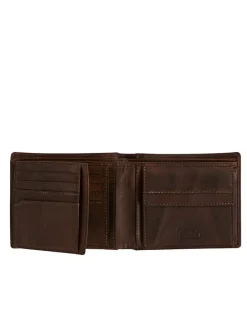 Leder-Geldbörse "Dust" in Dunkelbraun - (B)12 x (H)10 x (T)1,5 cm