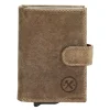 Leder-Geldbörse in Beige - (B)8 x (H)10 x (T)2 cm