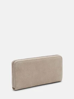 Leder-Geldbörse in Beige - (B)19 x (H)9 x (T)2 cm