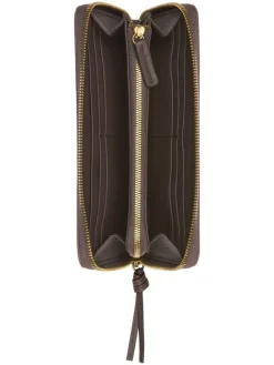 Leder-Geldbörse in Braun - (B)19 x (H)10 x (T)2,5 cm
