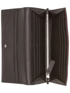Leder-Geldbörse in Braun - (B)19,5 x (H)10 x (T)2,5 cm