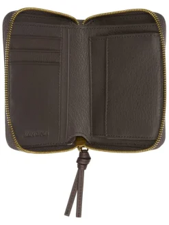 Leder-Geldbörse in Braun - (B)13 x (H)10 x (T)2,5 cm