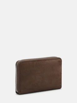 Leder-Geldbörse in Braun - (B)15 x (H)9 x (T)2 cm