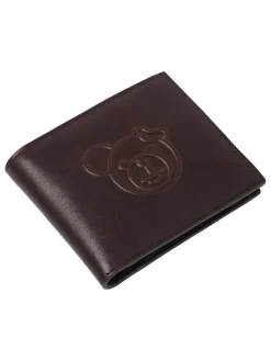 Leder-Geldbörse in Braun - (B)9 x (H)11 cm