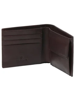 Leder-Geldbörse in Braun - (B)9 x (H)11 cm