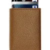 Leder-Geldbörse in Hellbraun - (B)9 x (H)6 x (T)2 cm