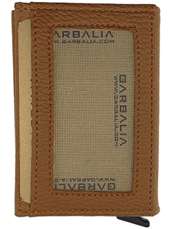 Leder-Geldbörse in Hellbraun - (B)9 x (H)6 x (T)2 cm