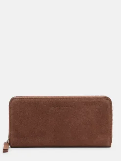 Leder-Geldbörse in Hellbraun - (B)19 x (H)9 x (T)2 cm