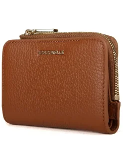 Leder-Geldbörse in Hellbraun - (B)13 x (H)8 cm