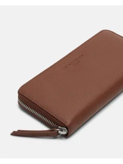 Leder-Geldbörse in Hellbraun - (B)19 x (H)9 x (T)2 cm