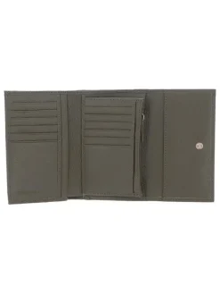 Leder-Geldbörse in Khaki - (B)14 x (H)10 x (T)2 cm