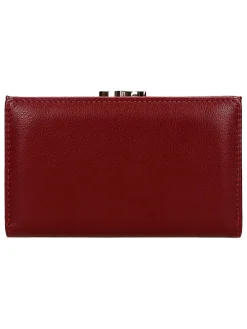 Leder-Geldbörse in Rot - (B)14,5 x (H)8,5 x (T)3 cm