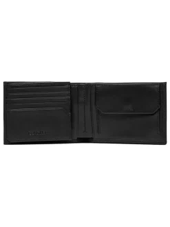 Leder-Geldbörse in Schwarz