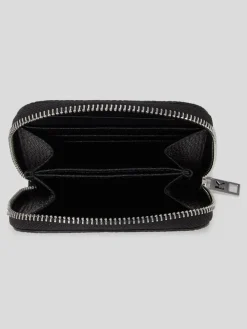 Leder-Geldbörse in Schwarz