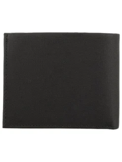 Leder-Geldbörse in Schwarz - (B)11,5 x (H)9 x (T)2 cm