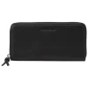 Leder-Geldbörse in Schwarz - (B)19 x (H)10 x (T)2,5 cm