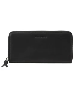 Leder-Geldbörse in Schwarz - (B)19 x (H)10 x (T)2,5 cm