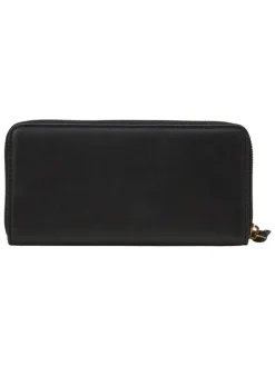 Leder-Geldbörse in Schwarz - (B)19 x (H)10 x (T)2,5 cm