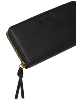 Leder-Geldbörse in Schwarz - (B)19 x (H)10 x (T)2,5 cm