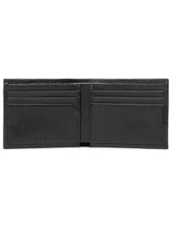 Leder-Geldbörse in Schwarz - (B)10,5 x (H)8,5 x (T)2,5 cm