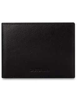 Leder-Geldbörse in Schwarz - (B)11 x (H)8 x (T)2 cm