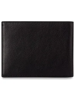 Leder-Geldbörse in Schwarz - (B)11 x (H)8 x (T)2 cm