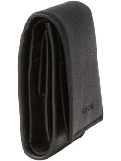 Leder-Geldbörse in Schwarz - (B)11 x (H)9,5 x (T)2,5 cm