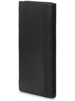 Leder-Geldbörse in Schwarz - (B)10 x (H)19 x (T)1 cm